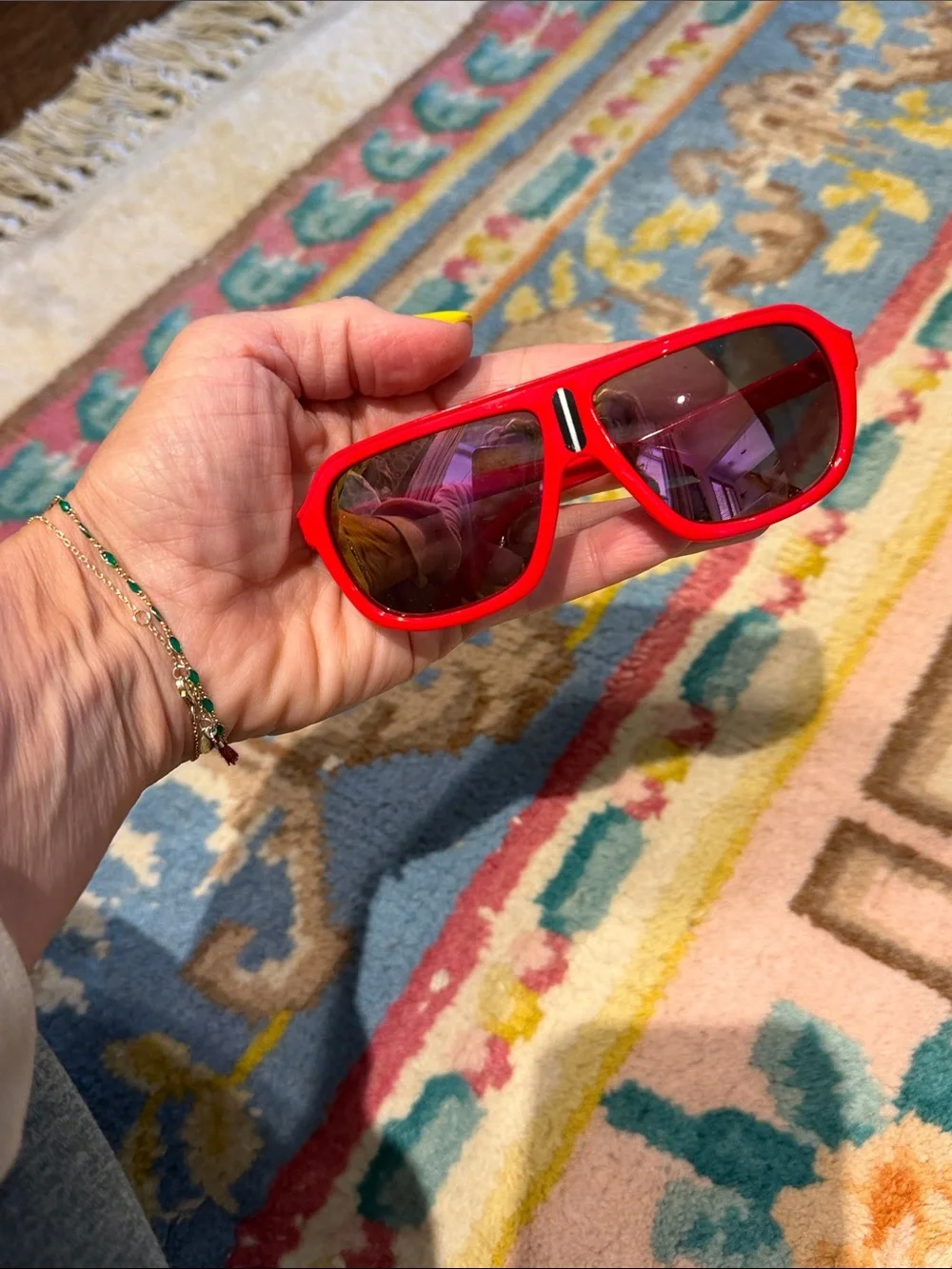 😎Very Cool ~ Target ~ Kids Red Frame Sunglasses with Pink/Reflective Lenses
